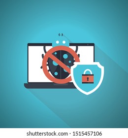 Security & protection concept with "data protection" information technology icon. Blue Theme Concept