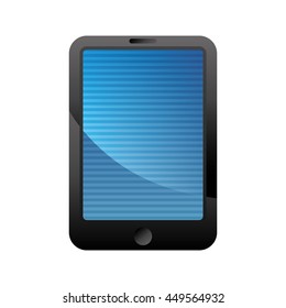 Security and protection concept represented by scanner on gadget icon. Isolated and flat illustration 