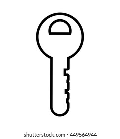 Security and protection concept represented by key icon. Isolated and flat illustration 