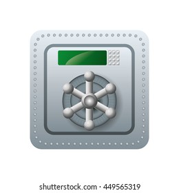 Security and protection concept represented by strongbox icon. Isolated and flat illustration 