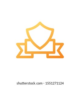 security protection emblem with ribbon on white background vector illustration design