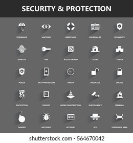 Security and Protection icon banner set