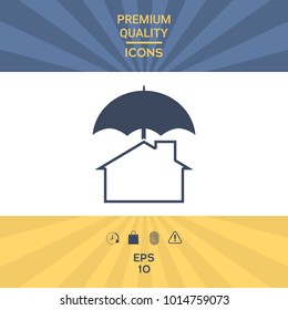 Security and protection icon. Home under umbrella