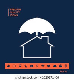 Security and protection icon. Home under umbrella