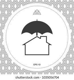 Security and protection icon. Home under umbrella