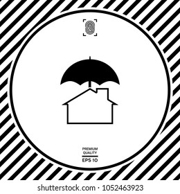 Security and protection icon. Home under umbrella