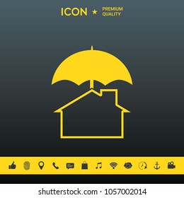 Security and protection icon. Home under umbrella