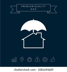 Security and protection icon. Home under umbrella