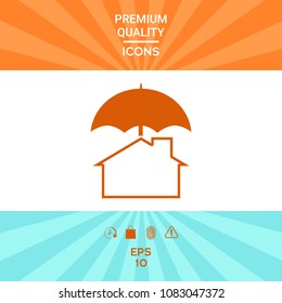 Security and protection icon. Home under umbrella