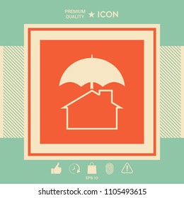Security and protection icon. Home under umbrella