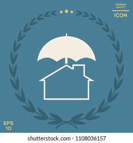 Security and protection icon. Home under umbrella
