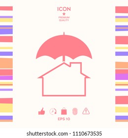 Security and protection icon. Home under umbrella