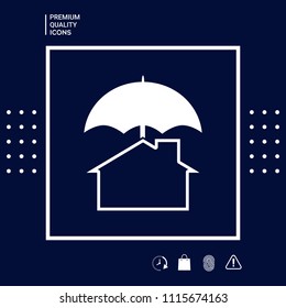 Security and protection icon. Home under umbrella