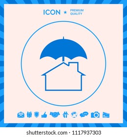 Security and protection icon. Home under umbrella