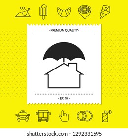 Security and protection icon. Home under umbrella. Graphic elements for your design