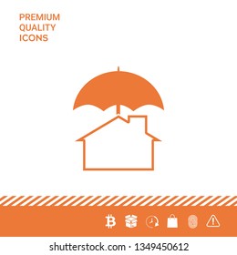 Security and protection icon. Home under umbrella. Graphic elements for your design