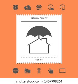 Security and protection icon. Home under umbrella. Graphic elements for your design