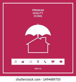 Security and protection icon. Home under umbrella. Graphic elements for your design