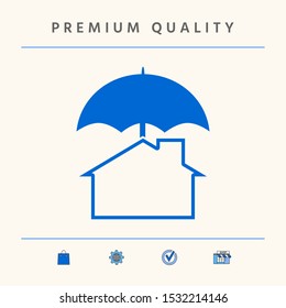 Security and protection icon. Home under umbrella. Graphic elements for your design