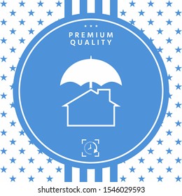 Security and protection icon. Home under umbrella. Graphic elements for your design