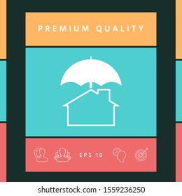 Security and protection icon. Home under umbrella. Graphic elements for your design