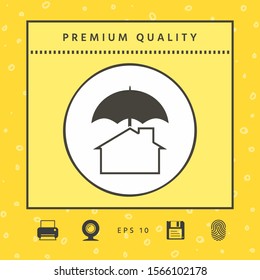 Security and protection icon. Home under umbrella. Graphic elements for your design