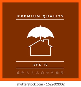 Security and protection icon. Home under umbrella. Graphic elements for your design