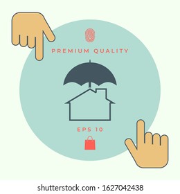 Security and protection icon. Home under umbrella. Graphic elements for your design