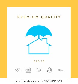 Security and protection icon. Home under umbrella. Graphic elements for your design