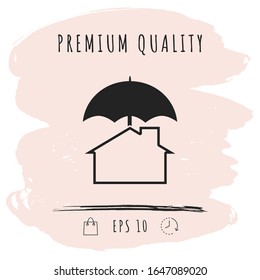 Security and protection icon. Home under umbrella. Graphic elements for your design