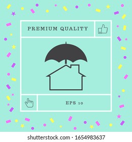 Security and protection icon. Home under umbrella. Graphic elements for your design