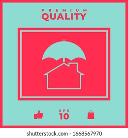 Security and protection icon. Home under umbrella. Graphic elements for your design
