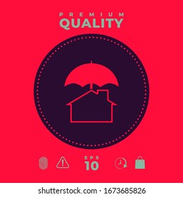 Security and protection icon. Home under umbrella. Graphic elements for your design