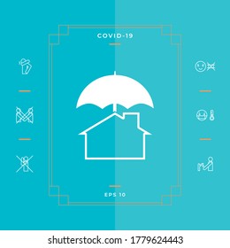 Security and protection icon. Home under umbrella. Graphic elements for your design