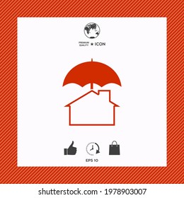 Security and protection icon. Home under umbrella, elements for your design