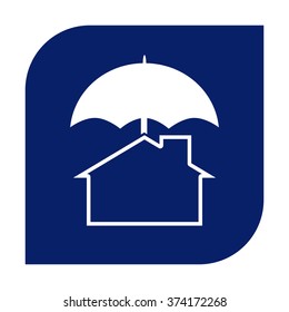 Security and protection icon. Home under umbrella.