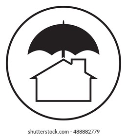 Security and protection icon. Home under umbrella