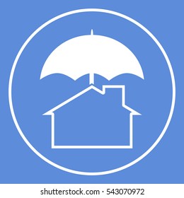 Security and protection icon. Home under umbrella