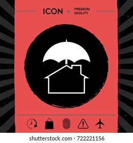 Security and protection icon. Home under umbrella