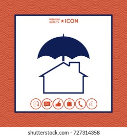 Security and protection icon. Home under umbrella