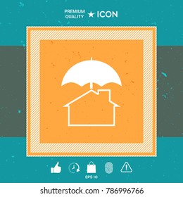 Security and protection icon. Home under umbrella