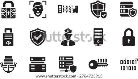 Security and protection icons a comprehensive collection for digital and physical safeguarding