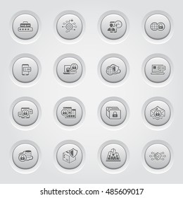 Security and Protection Icons Set. Button Design.