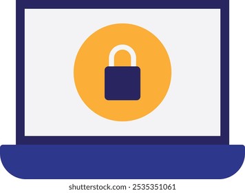 Ilustração plana do vetor do ícone de bloqueio da proteção de segurança