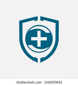 Security protection logo design template for firewall app