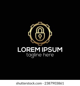 Logotipo de seguridad y protección, diseño de logotipo de color de gradiente plano protector de pantalla plana 