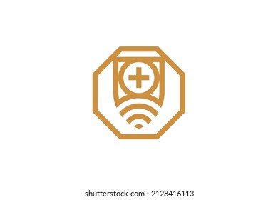 Logotipo Monoline de seguridad y protección