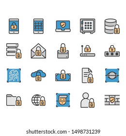 Security and protection related icon set
