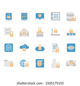 Security and protection related icon set
