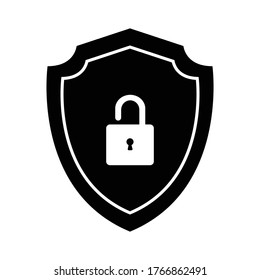 Security and Protection Shield Icon Flat Vector Design